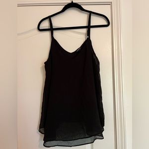 Black Multi Layered Mesh Tank Top - Large